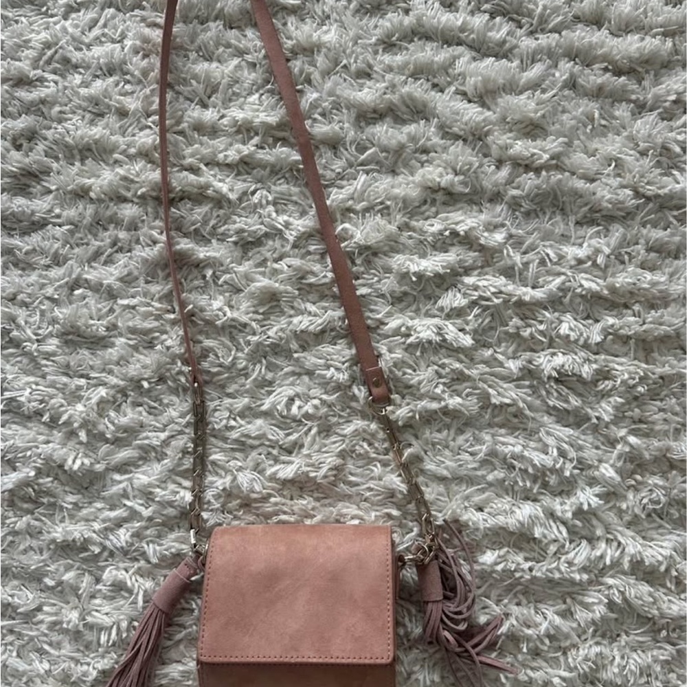 Zara Blush Crossbody Bag with Tassels